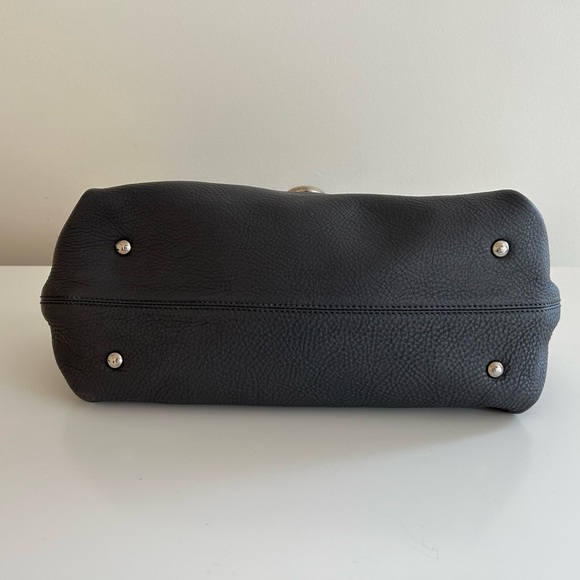 Salvatore Ferragamo Sofia Shoulder Bag Dark Gray Pebble Calfskin - Picture 15 of 16